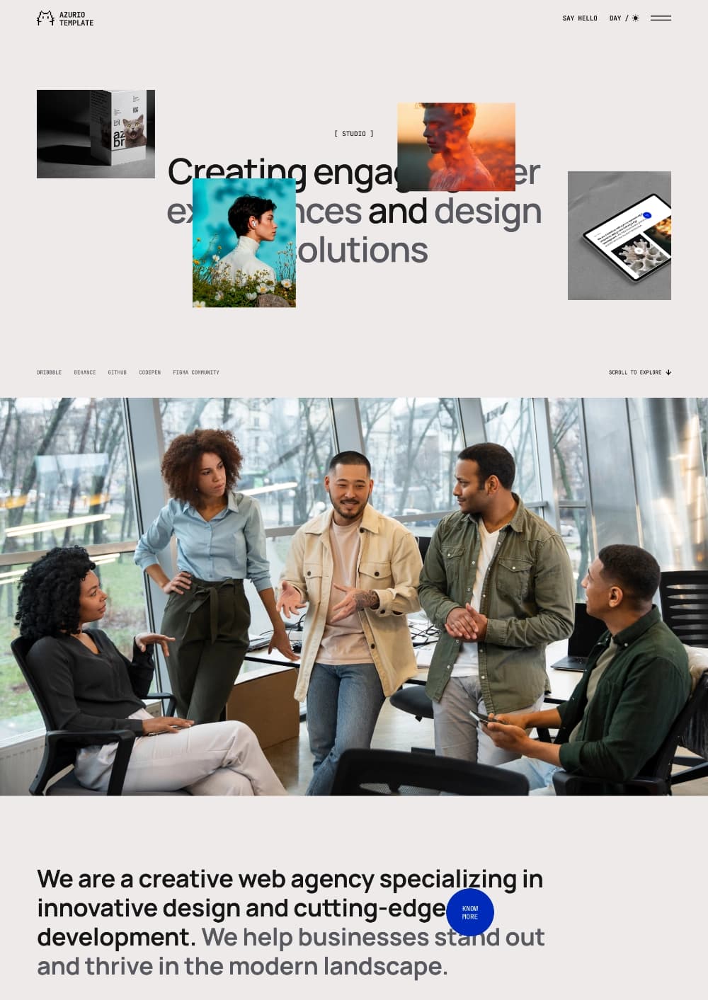 Azurio Template Image - About Us Page Link